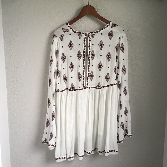 Free People Embroidered Tunic Diamond Top - Picture 4 of 4